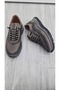 Genuine Casual Men's Leather Gray Nubuck Sneakers New Collection Comfortable Handmade Blackout Model - 3