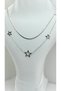 Women's Steel Gold and Silver Color Crushed Chain and Star Detailed 2-Piece Necklace Stylish and Elegant Combination Jewelry - 6