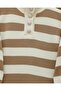 Half Turtleneck Buttoned Thick Striped Knitwear Set - Mink - 3