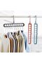 (5 Pcs) Practical Multi-Functional 9-Compartment Magic Smart Hanger - 9-Section Hanger with Movable Head - 3