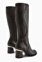 Kaylin Genuine Leather Brown Snake Pattern Detailed Women's Heeled Boots - 5