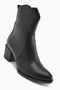 Ubax Genuine Leather Black Heeled Women's Boots