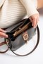 Women's Gold Detailed 3-Compartment Shoulder and Crossbody Bag - 4
