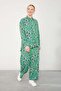 Green Violet Patterned Top and Bottom Set