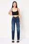 Women Skinny Fit Washed Denim Jeans, Blue - 2