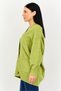 Women V-Neck Knitted Cardigan, Green - 2