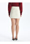 Beli Zippered Plain Linen Look Women's Skirt - 4