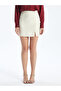 Beli Zippered Plain Linen Look Women's Skirt - 2