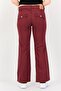 Women Bootcut Fit Solid Stretchable Denim, Maroon - 4