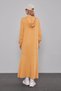 Mustard Hooded Dress with Hidden Pocket Detail - 4