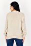 Women Crew Neck Textured Sweaters, Light Beige - 4