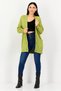 Women V-Neck Knitted Cardigan, Green - 3