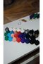 Sports Themed Dumbbell & Shaker Keychain Set That Makes Sound When Shaken |   Multi-Colored Bag Ornament - 4