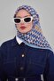 Blue cube pattern soft scarf - 3