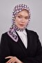 Violet Cube Pattern Soft Scarf - 3
