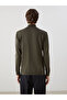 Khaki Stand Collar Long Sleeve Men's Knitwear Sweater - 4