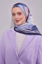 وشاح قطني بنمط تجريدي باللون الأزرق الداكن - 3