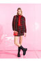 Women's Plaid Skirt with Belt Closure