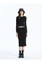 Alita City Lcw Vision Black Knitwear Plain Midi Women's Skirt with a Difference - 2