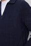 Men's Slim Fit Slim Fit Polo Neck Navy Blue Sweater - 3