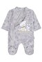 Girl Bear Rabbit Embroidery Zippered 1-6 Months Jumpsuit - Gray 3-6 Months - 3
