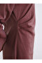 Brown Crew Neck Textured Shirred Dress - 3