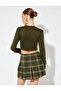 Crew Neck Comfortable Fit Long Sleeve Crop Bodysuit - 4