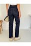 Women's Dark Navy Blue Cut-Out Leg Boy-Fit Jean Denim Pants - 7