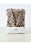 Taupe Textured Fleece Bathrobe (M) - 5