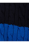 Polo Neck Knitwear Sweater Hair Knit Textured Buttoned Color Contrast - 6