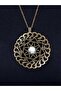 Natural Stone Moonstone Natural Stone Round Model Ancient Woman Necklace Euk47Ay - 2