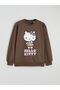 Xsidekahverengi Hello Kitty Printed Women's Thick Sweatshirt - 5