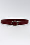 Women's Oval Buckle Black Belt – Stylish Everyday and Jeans Matching Leather-Look Belt
