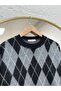 Adriana Baklava Pattern Knit Sweater-ZI5581 Black - 2