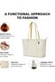 The Astrid Tote | Women Tote Bag For Office Use With Vegan Leather & Water-Resistant Finish, Multiple Compartments & Padded Laptop Sleeve For Travel & Work - 6
