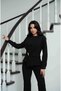 Black Buckle Detailed Long Sleeve Blouse - 2