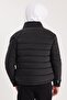 Men's Regular Fit Classic Cut Mock Neck Double Pocket Warm Black Puffer Jacket - 7