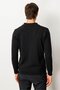 Men's Polo Neck Straw Knit Baklava Yürütmeli Wool Sweater Black - 3