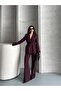 Belted Blazer Jacket and Trousers Suit - 3