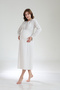 Women's Lace Jacquard Shawl Collar Winter Long Sleeve Special Design Postpartum Maternity Robe Nightgown Set - 6