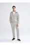 Gray Stand Collar Long Sleeve Men's Zippered Sweatshirt - 2