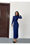 Simli Drape Detay Elbise
