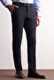 Navy Blue Side Pocket Open Leg Flexible Slim Fit Classic Casual Trousers 1003255153 - 3