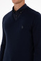 Men's Slim Fit V-Neck Navy Blue Basic Knitwear Sweater 50313662-Vr033 - 7
