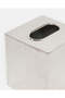 Silver Flower Etched Square Tissue Box Cover - 4