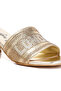Women Rhinestone Embellished London Sandals in Gold - 5