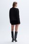 Women's Black Glittery Off-Shoulder Sweater - 2