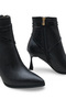 Women's Side Zipper Gold Detailed Heeled Boots - 6