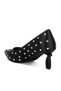 Women Heart-Shaped Rhinestones Pumps in Black - 3