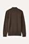 Men's Khaki Buttoned Stand Collar Sweatshirt - 7
